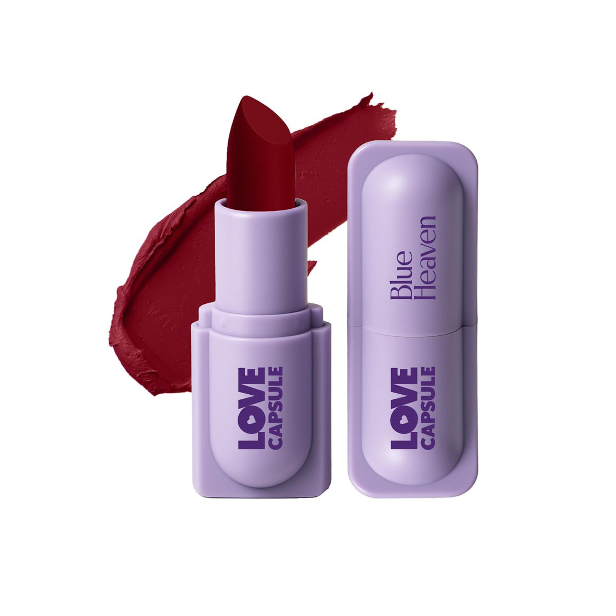 Blue Heaven Love Capsule Powder Matte Lipstick Infused With Vitamin E & Castor Oil for Intense Hydration| High Color Payoff| Matte Finish| Long Lasting Lipstick for women |Highly Red, 4gm
