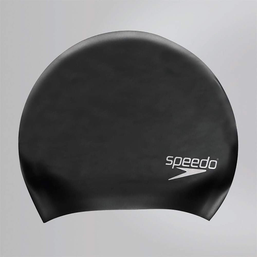 Speedo Women's Long Hair Silicone Swim Caps Black