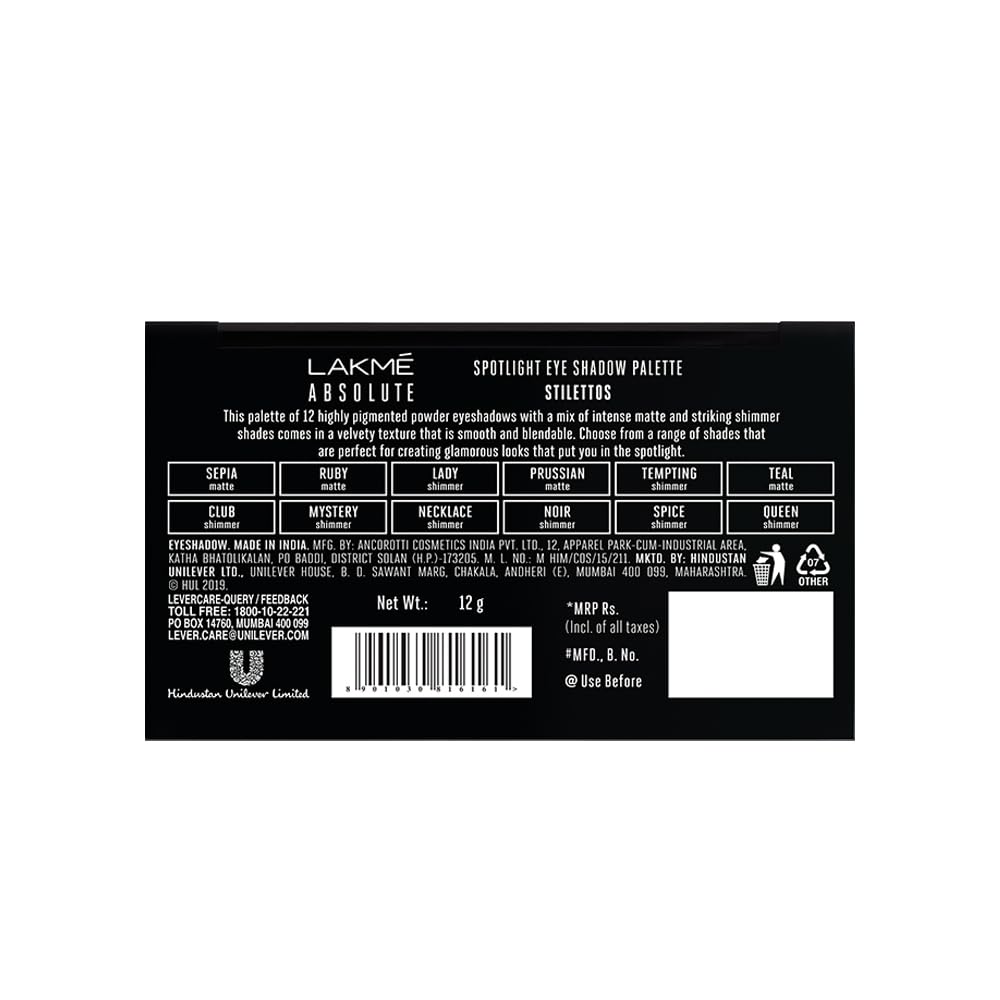 Lakmé Glitterati Chroma Chic Eye Shadow Palette, Highly Pigmented, Shimmery, Lightweight, Berry Martini|| 12 g 12 g (Pack of 1)