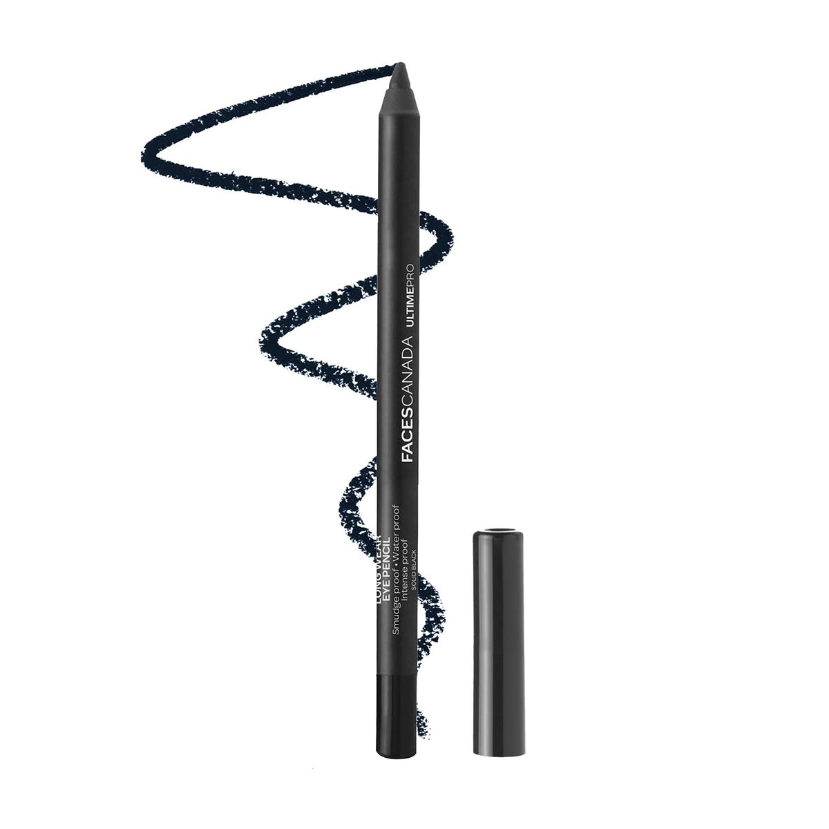 FACESCANADA Ultime Pro Longwear Opaque Eye Pencil - Solid Black 02, 1.2 G|8 Hr Long Stay|Smooth One Stroke Application|Intense Color Pay Off|Soft Blendable Form