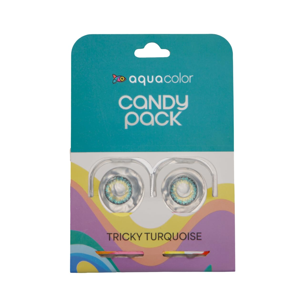 Aquacolor Tricky Turquoise Candy Pack Zero Power Colored Lenses (2 Lens/Box)