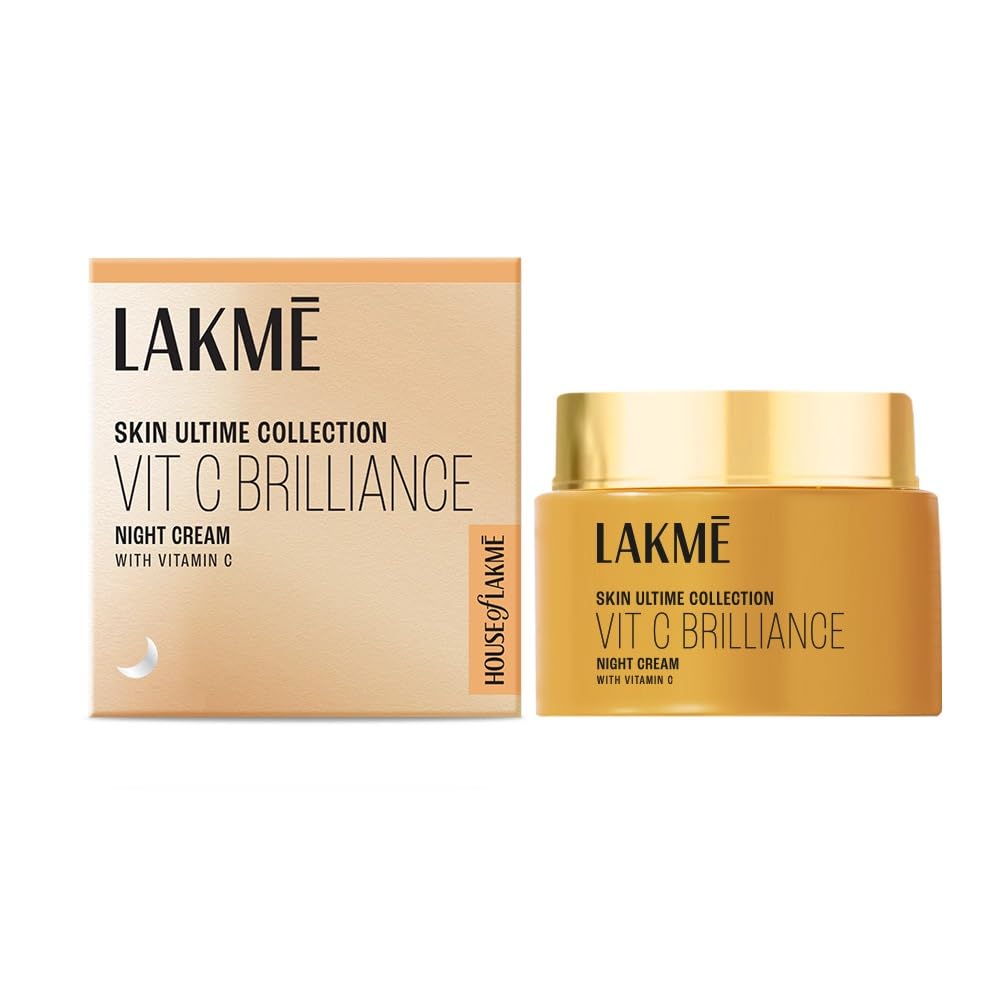 Lakme Vitamin C Brilliance Night Cream with Vitamin C 50G, healthy, glowing skin 50 g (Pack of 1)