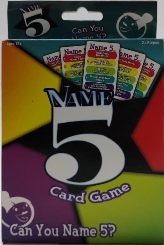 Name 5 Card Game, Can You Name 5, 2+ Players, Ages 12+