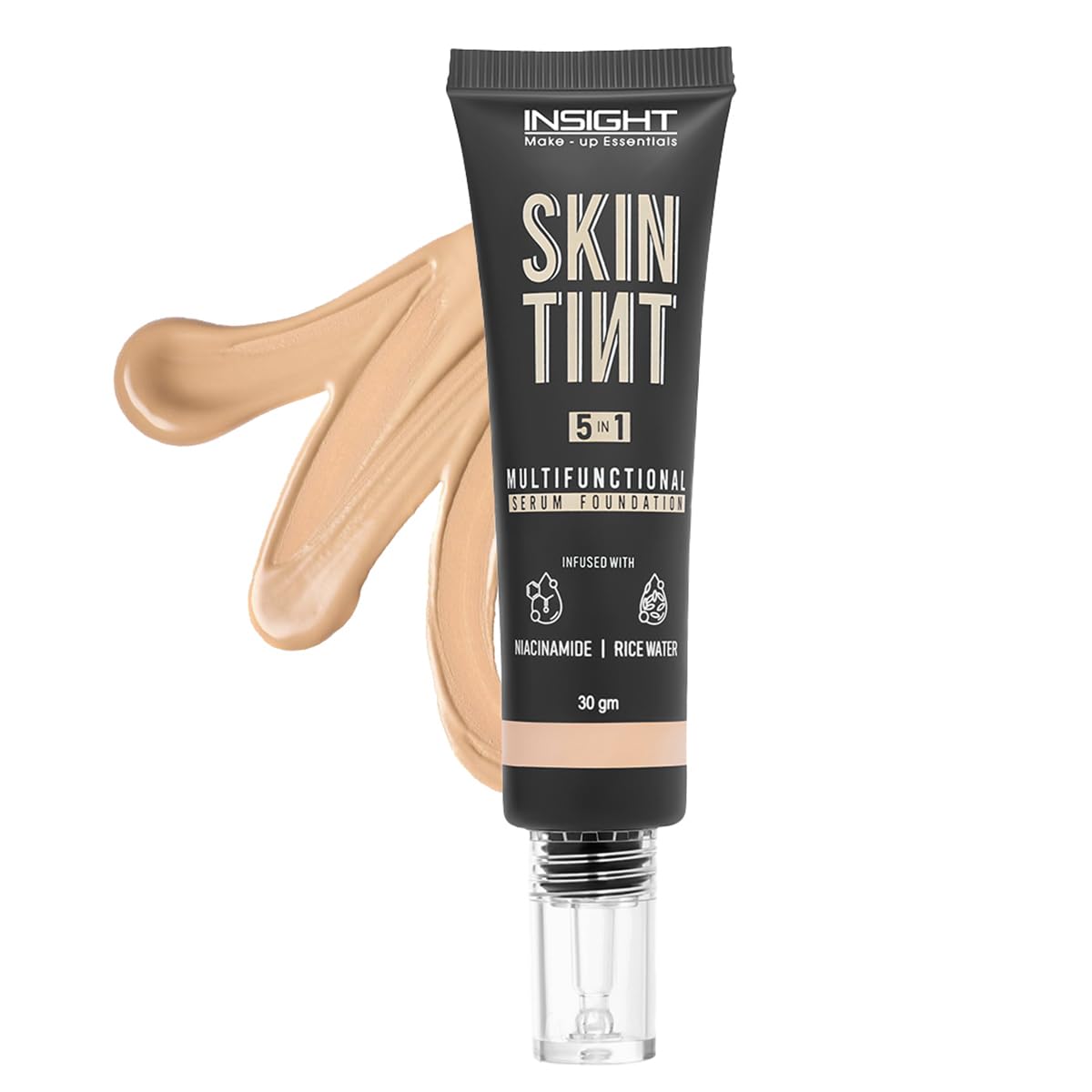 INSIGHT Skin Tint 5-in-1 Serum Foundation (30g) | SPF 20 PA++++ | Lightweight, Hydrating & Brightening with Niacinamide & Rice Water | Primer, Moisturizer & Sunscreen in One | For All Skin Types - Shade: Vanilla Frappe