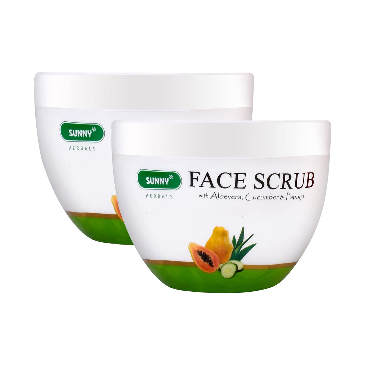 Sunny Face Scrub Loaded With Aloevera, Cucumber & Papaya Extracts | Removes Embedded Dirt | Exfoliates Dead Skin, thus helping Cell Renewal | Cucumber & Papaya