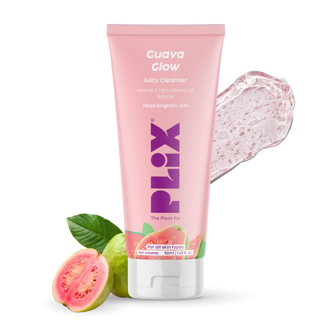 Plix Guava Glow Juicy Cleanser | With Vitamin C & Guava Extract | Hydrates & Brightens Skin | Gently Cleanses | All Skin Types | Dermatologically Tested | 150ml