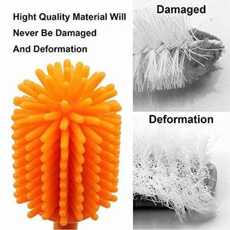 Kalakriti 2 in 1 Silicone Bottle Brush Set for Narrow Neck Bottle/Baby Feeding Bottle Cleaner with Detachable Nipple Brush and Suction Base, 1 Pc