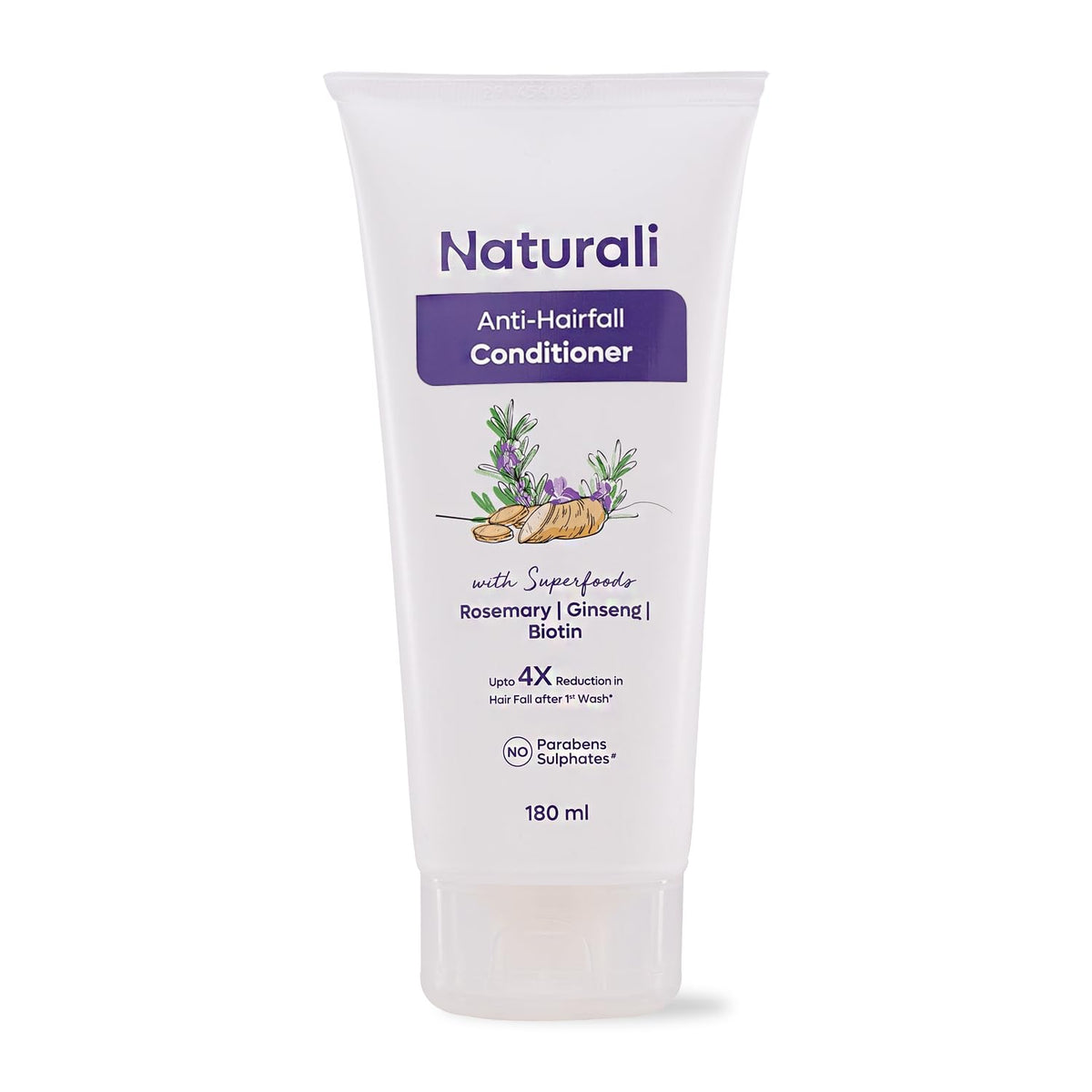 Naturali Anti-Hairfall Conditioner with Rosemary, Korean Ginseng & Biotin | Proven 4X Reduction in Hairfall from 1st Use | Promotes Hair Growth | Sulphate & Par