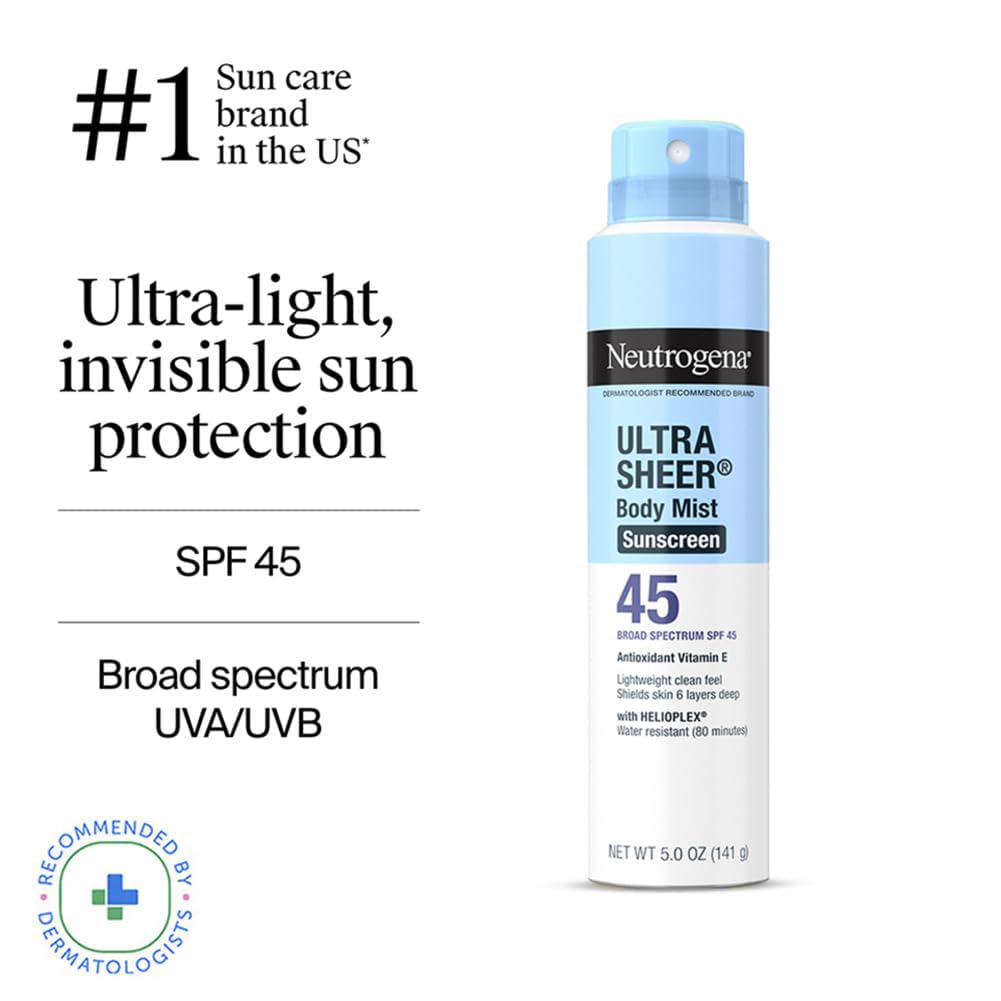 Neutrogena Ultra Sheer® Body Mist Sunscreen Broad Spectrum SPF 45,141g