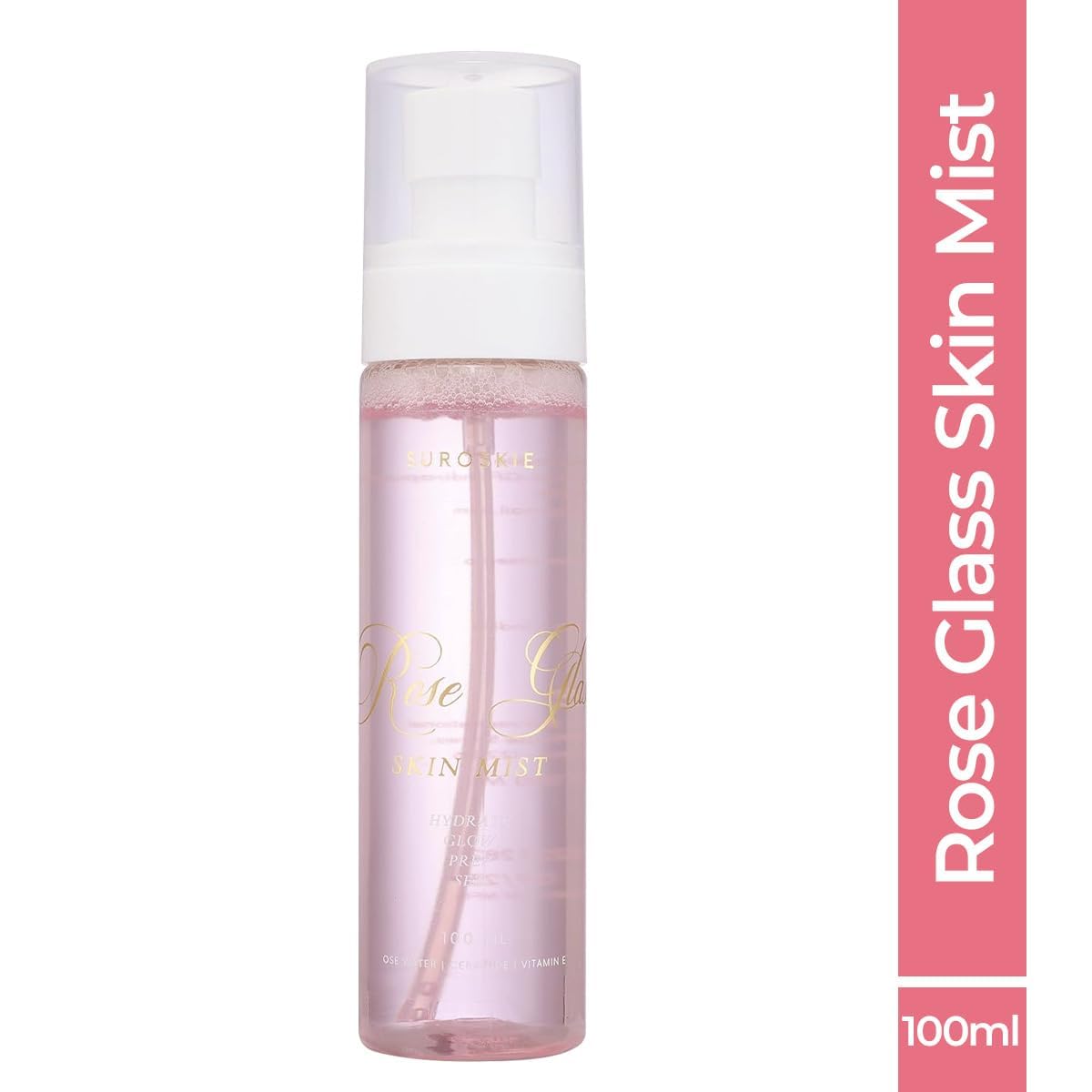 Suroskie Roses Glass Skin Mist 100Ml | 2 In 1 Face Toner + Makeup Setting Spray | Rose Water For Face With Aloe Vera & Lotus | Toner For Glowing & Hydrating Skin | All Skin Types | For Men & Women
