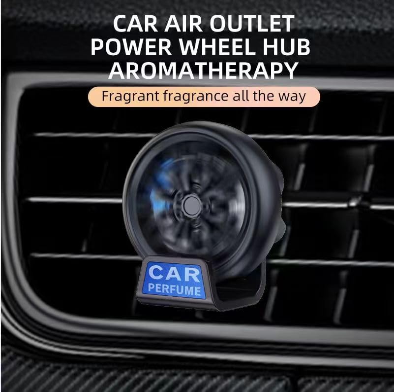 BKN Stylish Universal Car AC Air Vent Perfume Air Freshener 360° Rotating Perfume Fragrance | Ac Vent Aromatherapy Car Air Freshener - 1pcs (Speed Wheel)