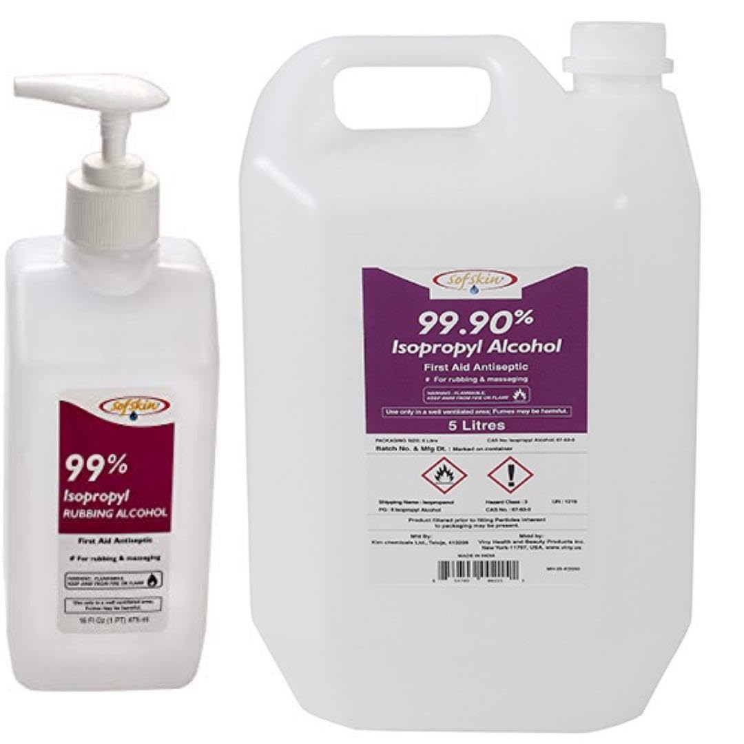 (USA Brand) Premium Anti Virus Hand Sanitizer 70% Pure & Safe Iso Propyl Rubbing Alcohol. Also Good water-less, dry-cleaning of electronics e.g. Laptop, Mobile