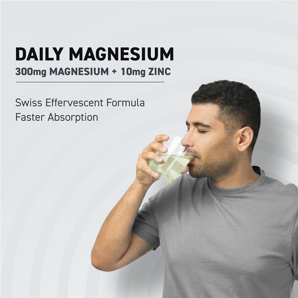 Fast&Up Magnesio - Magnesium and Zinc for Muscle Health and Stress - 20 Effervescent Tablets - Lime and Lemon Flavor Lime and Lemon 20 count (Pack of 1)