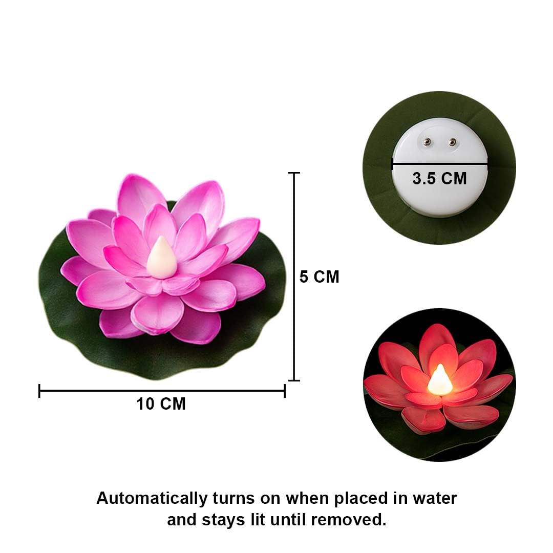 5 Pcs Floating Lotus Diyas for Water Decoration | Multicolor LED Candle Lights for Home Decor, Mandir, Urli Bowl, Pond, Wedding, Valentine's Day, Christmas, Diw