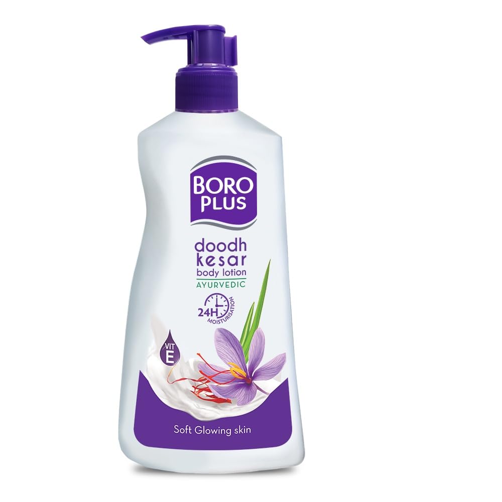 BOROPLUS Body Lotion for Nourishment (Normal Skin) 400 milliliters Doodh Kesar Lotion