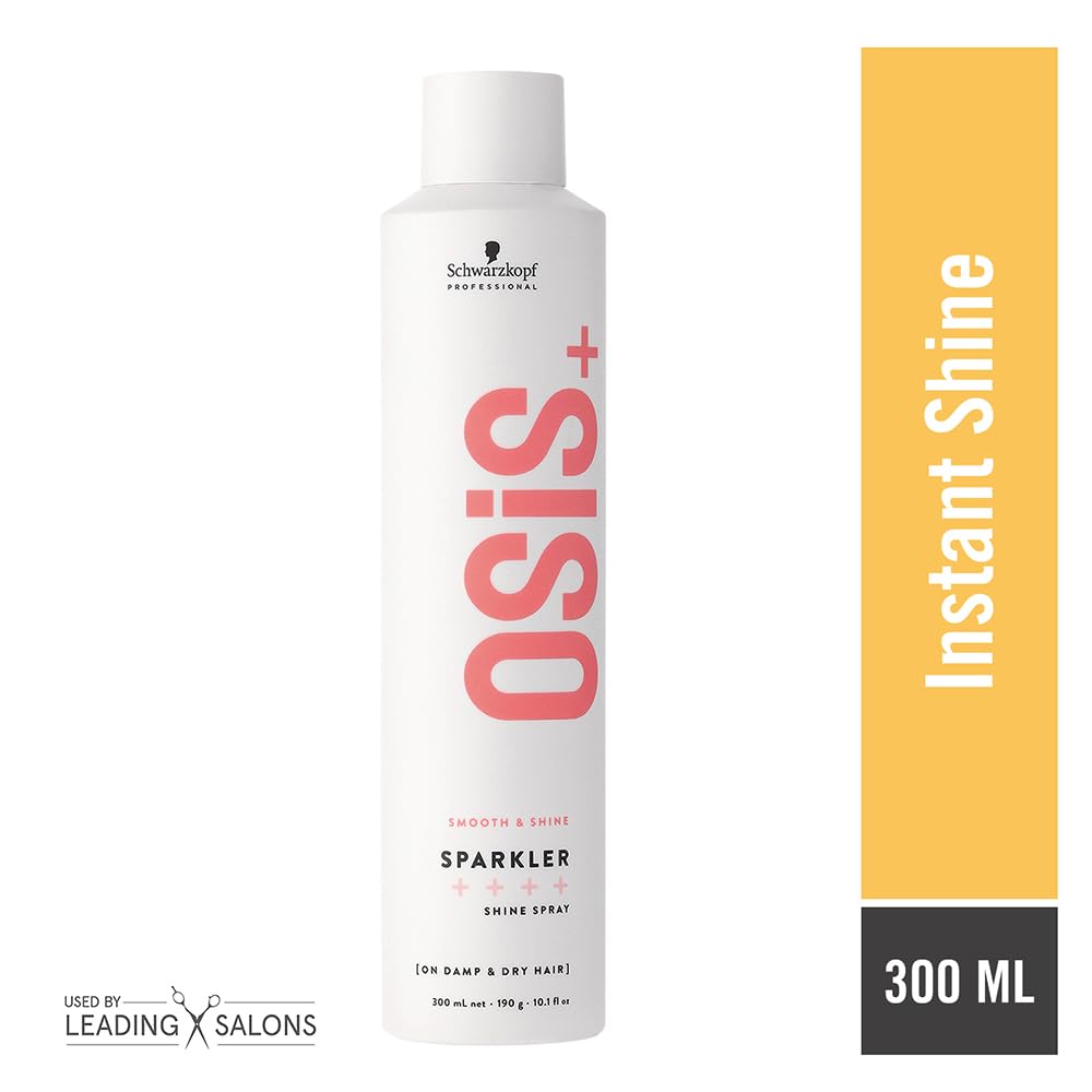 Schwarzkopf Professional OSiS+ Sparkler Shine Spray | Instant Shine & Lightweight Conditioning Spray for Men & Women | Anti-Frizz & Smooth Finish for All Hair Types - 300 ML