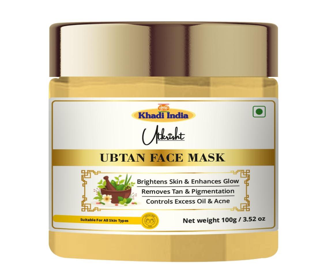 Khadi Ubtan Face Mask 100g | For Breakouts, Tanning & Glowing Skin | With Turmeric, Besan, Rose Water & Sandalwood Powder | Removes Dirt & Impurities | For Men
