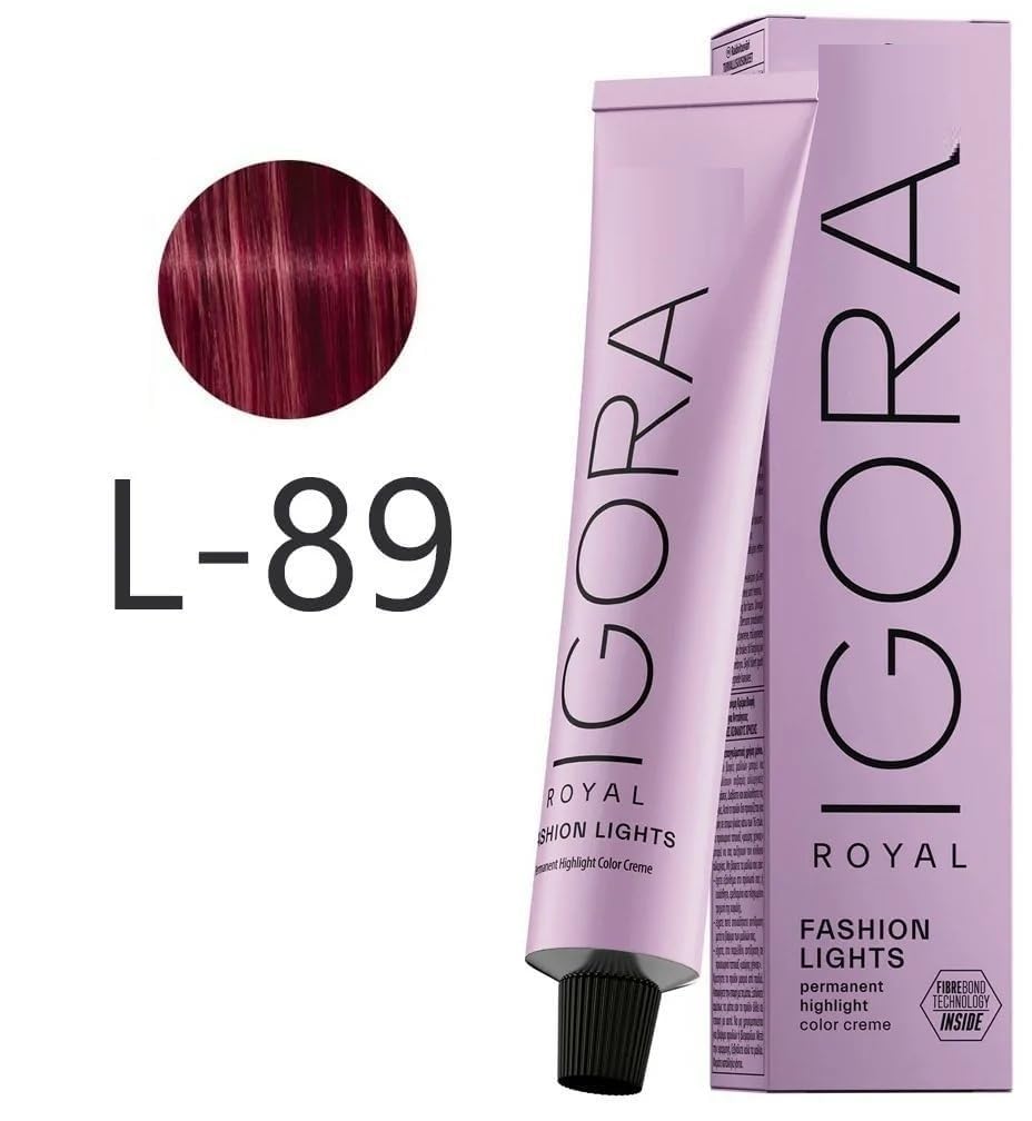 Sleekshop Comb + Schwarzkapf IGORA ROYAL (L-89 Red Violet) FASHION LIGHTS 2025-2026 Version (w/Sleek Comb) Permanent Cream Highlight Hair Color Dye L89
