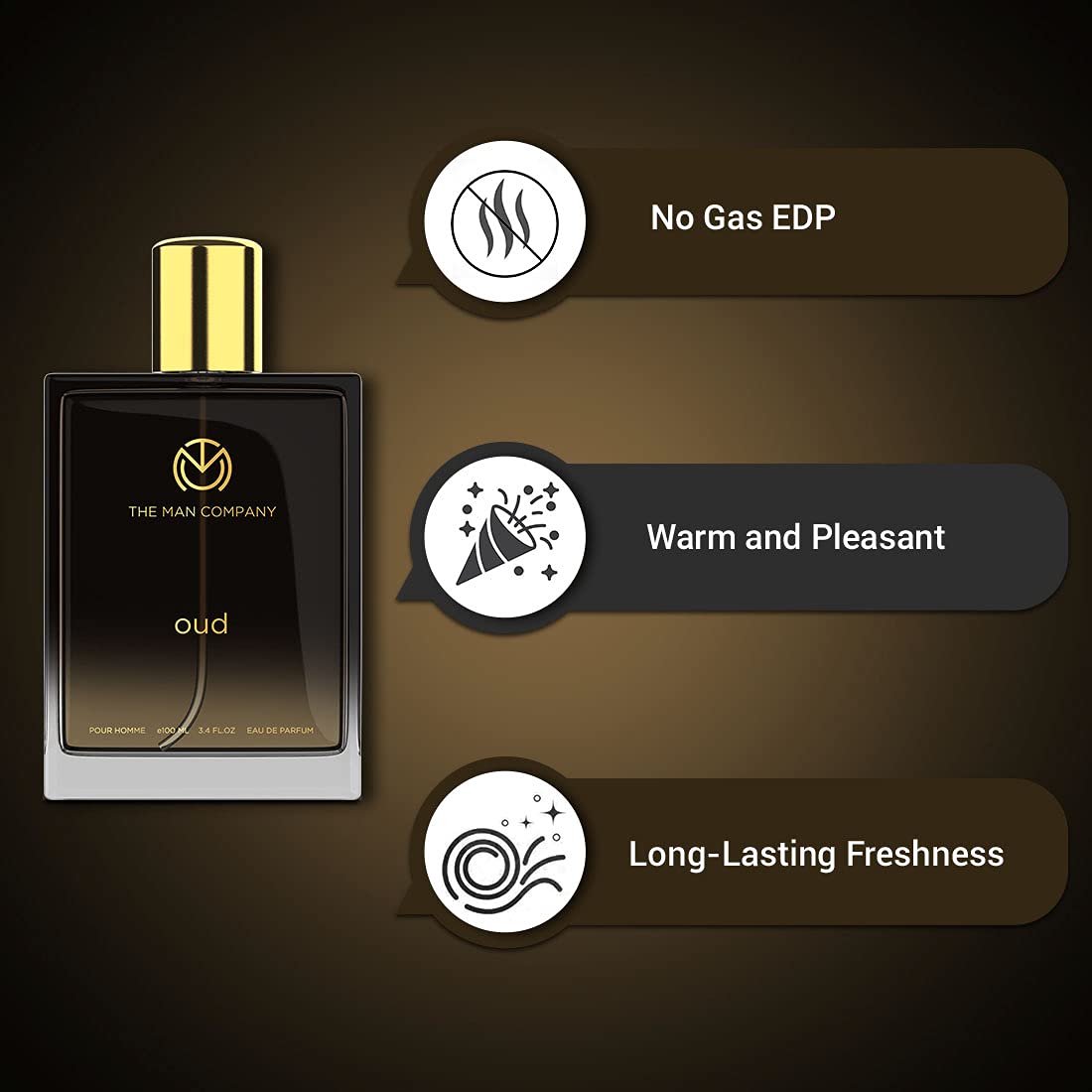 The Man Company Oud Perfume for Men | Premium Long Lasting Fragrance Body Spray | EDP for Men (Eau De Parfum) - 100ml | Valentine Gift For Man 100 ml (Pack of 1