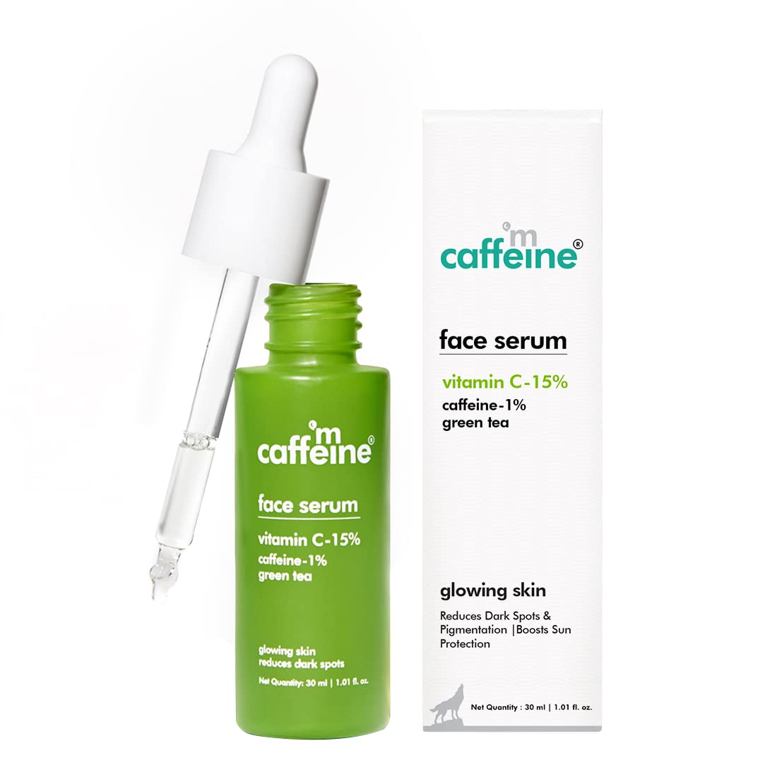 mCaffeine 15% Vitamin C Face Serum for Pigmentation & Dark Spot | Revives Dull Skin & Protects Against Sun Damage | Day & Night Serum for Face - 30ml 30 ml (Pac