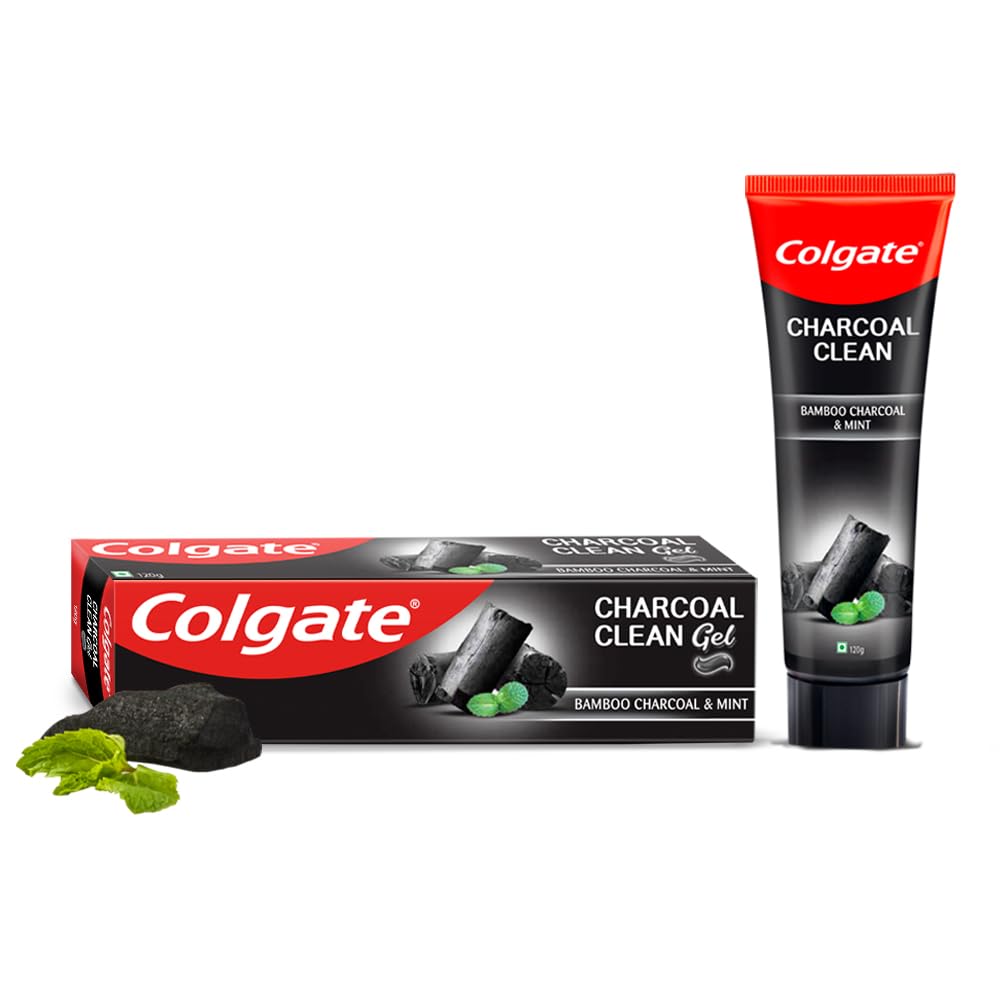 Colgate Charcoal Clean Black Gel Toothpaste, 120g, Bamboo Charcoal and Wintergreen Mint for a Clean Mouth Experience(Bad Breath Treatment) 120 g (Pack of 1)