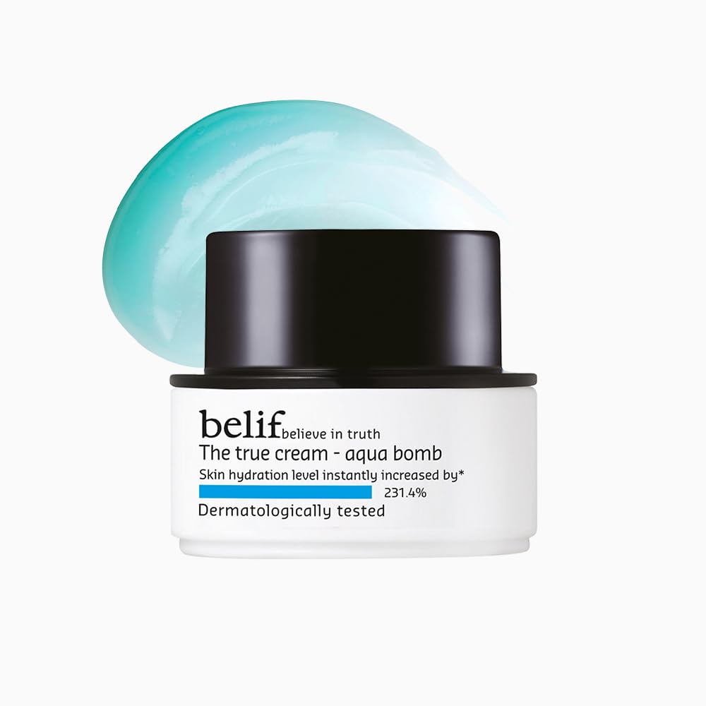 Belif The True Cream Aqua Bomb, Hydrating Moisturizer for Face | 48 hours long lasting Hydration | Ultra-lightweight, gel-cream | For Normal, Combination, and O