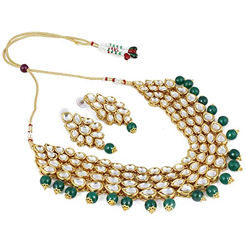Traditional Kundan Necklace Set with Earrings - Handcrafted Indian Jewelry for Women