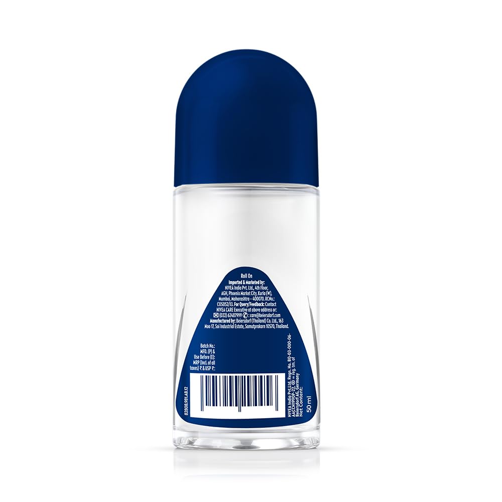 NIVEA MEN Fresh Active 50ml Deo Underarm Roll On | With Fresh Ocean Extracts Scent| 72 H Freshness| 0% Alcohol | Dermatologically Approved & Paraben Free Formul