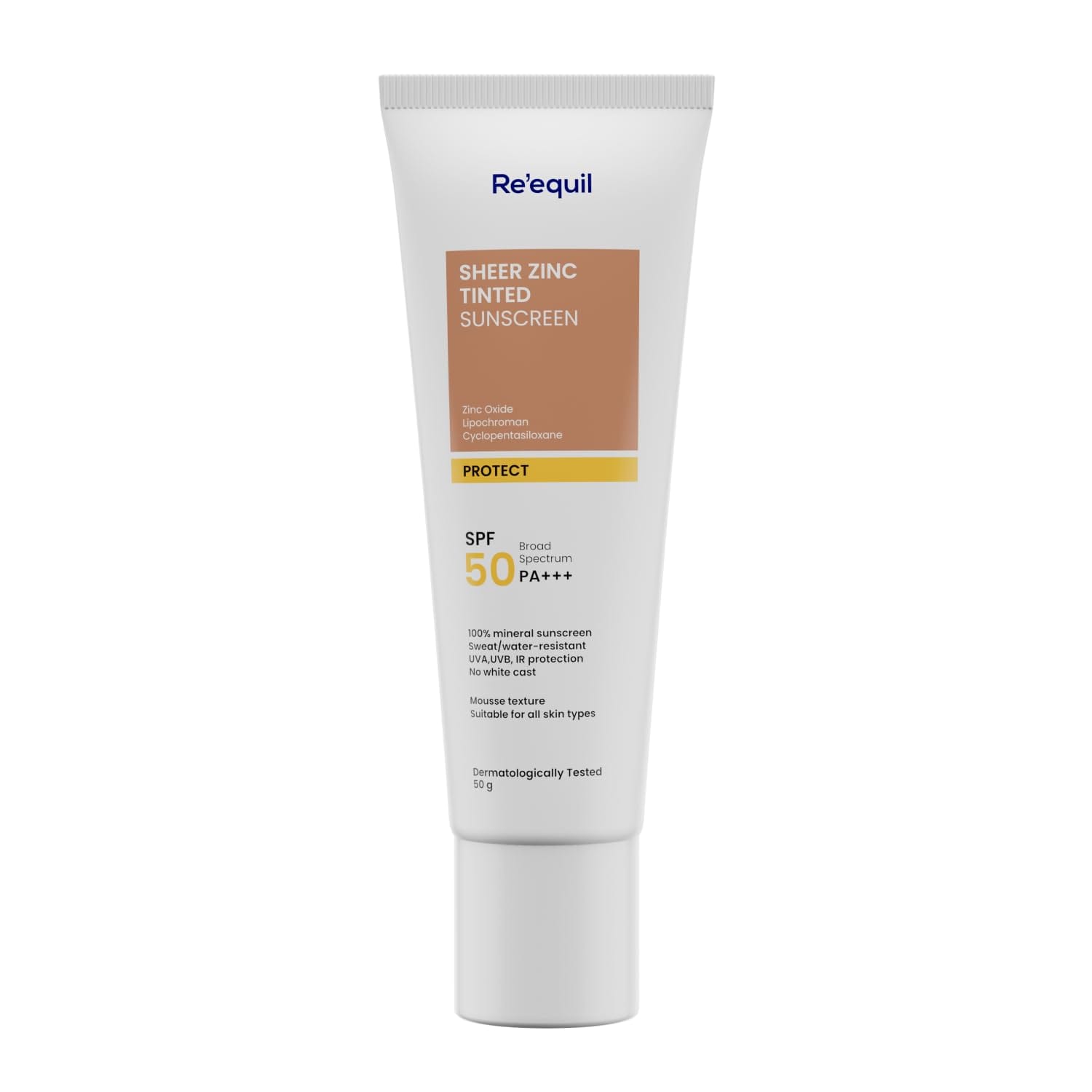 Re'equil - Sheer Zinc Tinted Sunscreen, 100% Mineral-Based Sunscreen