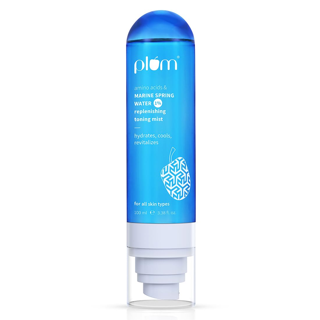 Plum 1% Marine Spring Water Replenishing Toning Mist Spray with Amino Acids | Hydrates, Cools & Revitalizes | with Active Minerals | On-the-go Soothing Face Mis