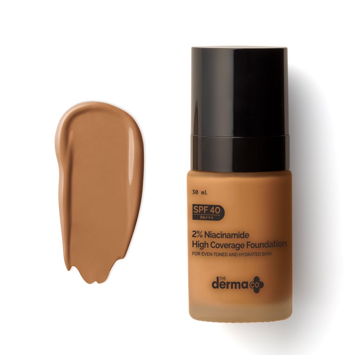 The Derma Co 2% Niacinamide Medium Coverage Matte Liquid Foundation | With 1% Hyaluronic Acid | Spf 40 Pa+++ | For 12 Hour Long Stay & Oil Control | For All Skin Types - 07 Cinnamon