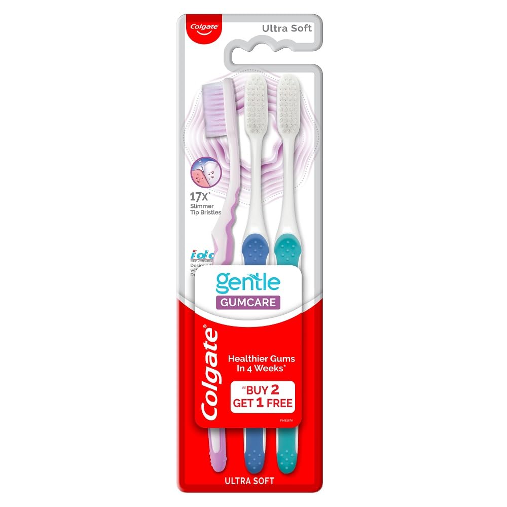 Colgate Gentle Gumcare Toothbrush Set | Soft Bristles | Gum Care - 3Pcs