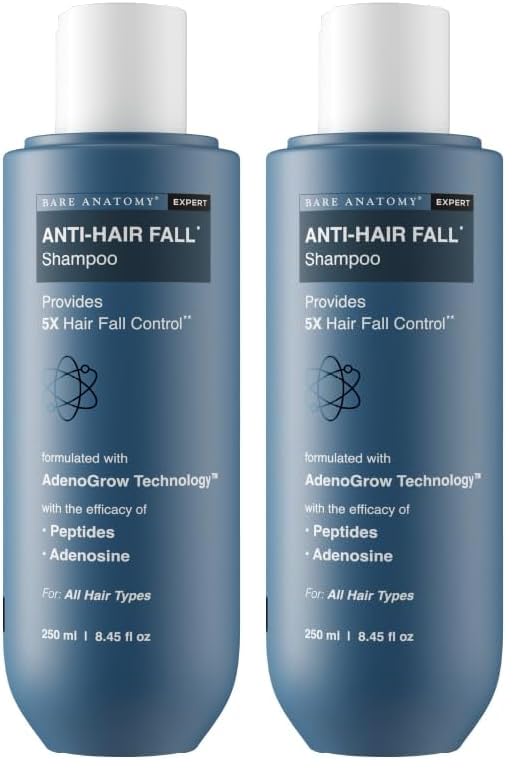 Bare Anatomy Anti Hair Fall Shampoo | 5x Hair Fall Control & Growth |Contains Biotin Adenosine, & Peptides|Paraben & SLS Free | For All Hair Types | For Women &