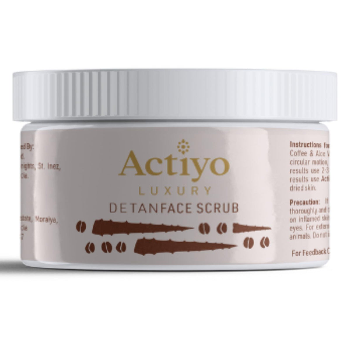 Luxury Exfoliating Caffeine and Aloe Vera Detan Face Scrub for Men and Women (150g)