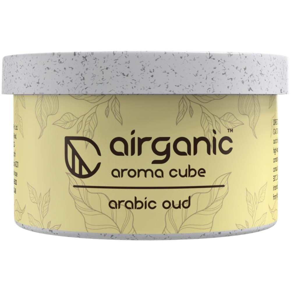AIRGANIC Aroma Cube - Arabic Oud Organic Air Perfume - 40g | Leakproof Car Air Freshener | Long-Lasting Fragrance | Freshen Up Your Car, Home & Office | Car Acc