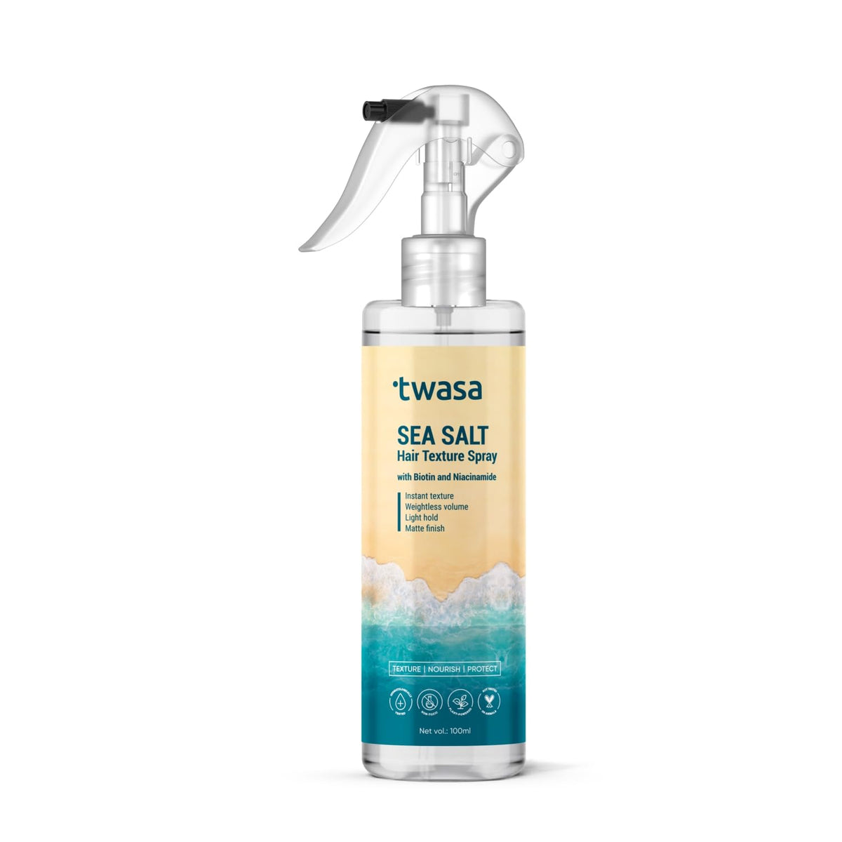 Twasa Sea Salt Hair Texture Spray 100ml with Biotin & Niacinamide | Hair Styling Spray For Instant Texture, Light Hold & Matte Finish | Hair Volumizing & Textur