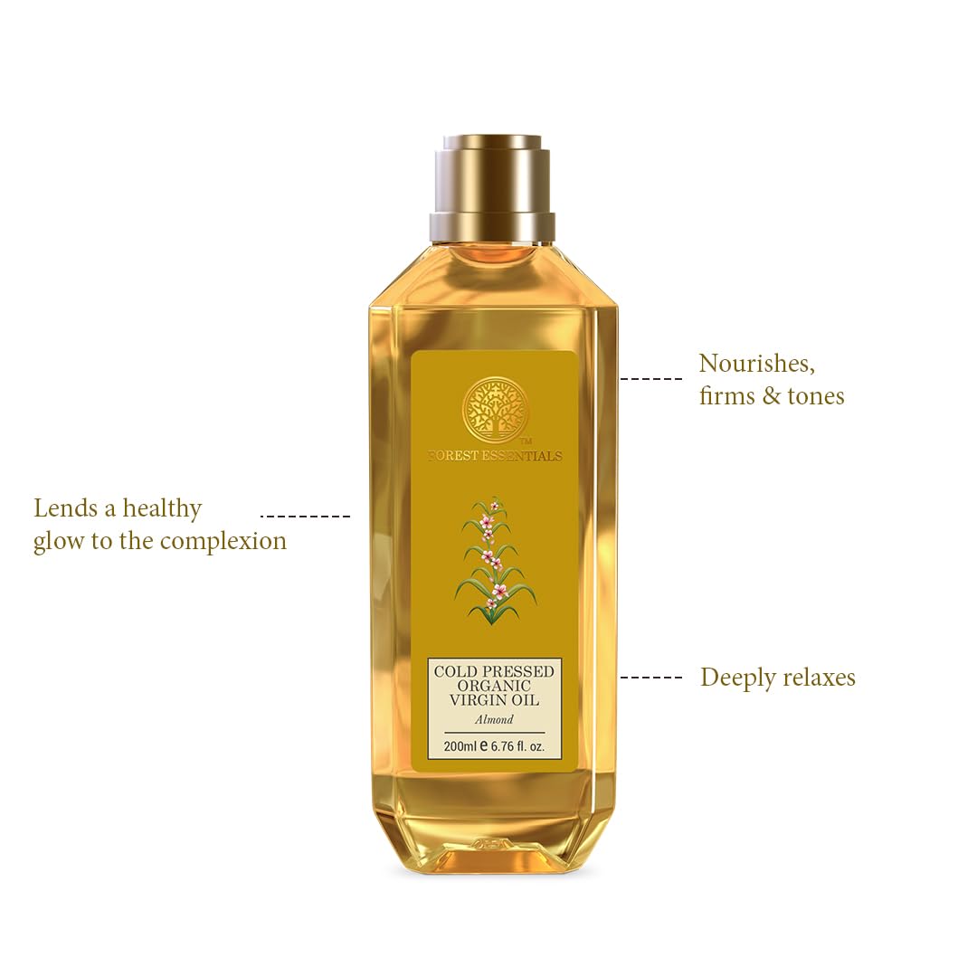 Forest Essentials Organic Pure Cold Pressed Almond Oil | 100% Pure & Natural