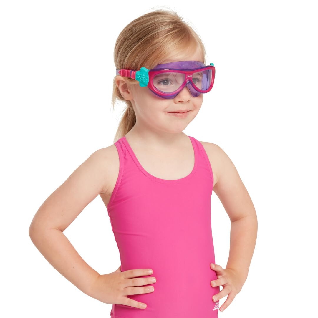 ZOGGS Phantom Mask Goggles for Junior, Color-Pink/Violet/Clear Pink/Violet/Clear Phantom Mask