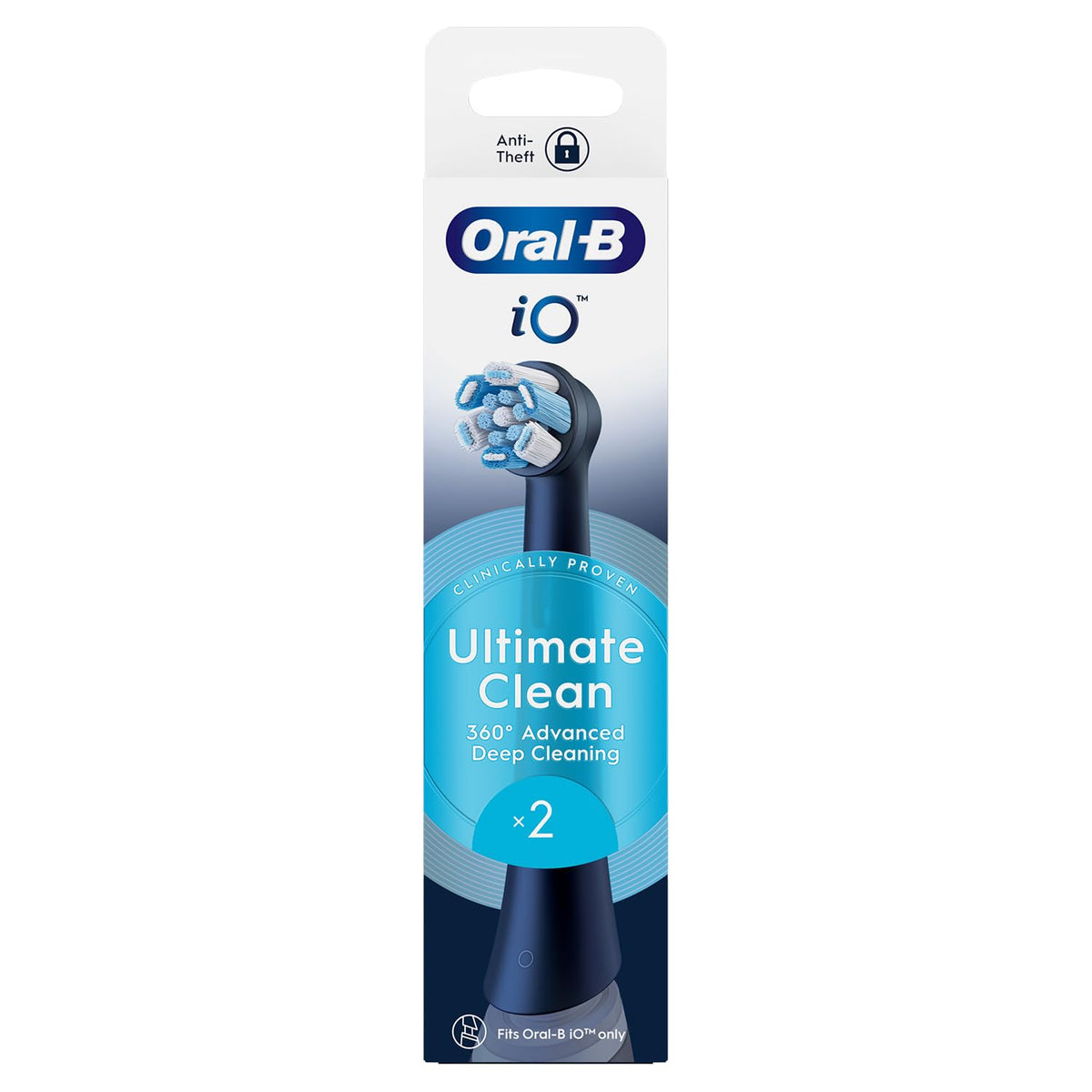 Oral B ORIGINAL iO Electric Toothbrush Ultimate Clean Replacement Brush Heads, Tuft-in-Tuft Bristle Technology, Pack of 2 Refills, For professional cleaning and