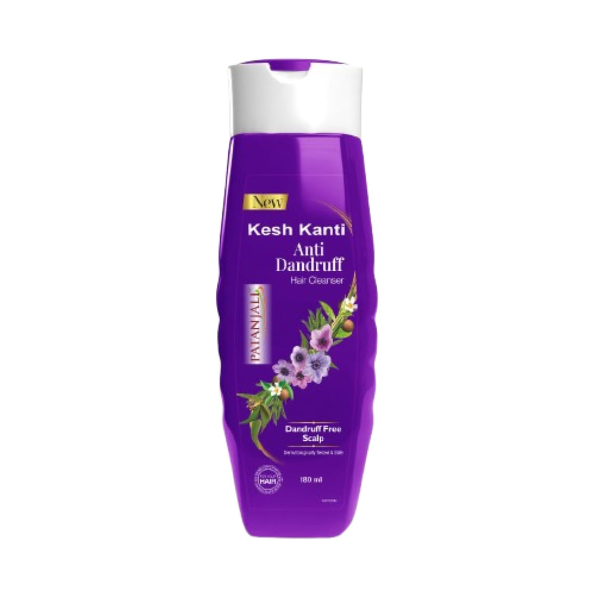 Patanjali Kesh Kanti Anti Dandruff Hair Cleanser 180ML, Natural Nourishing Shampoo, Herbal Care for Healthy Hair, Scalp Cleansers for Men and Women, All Hair Ty