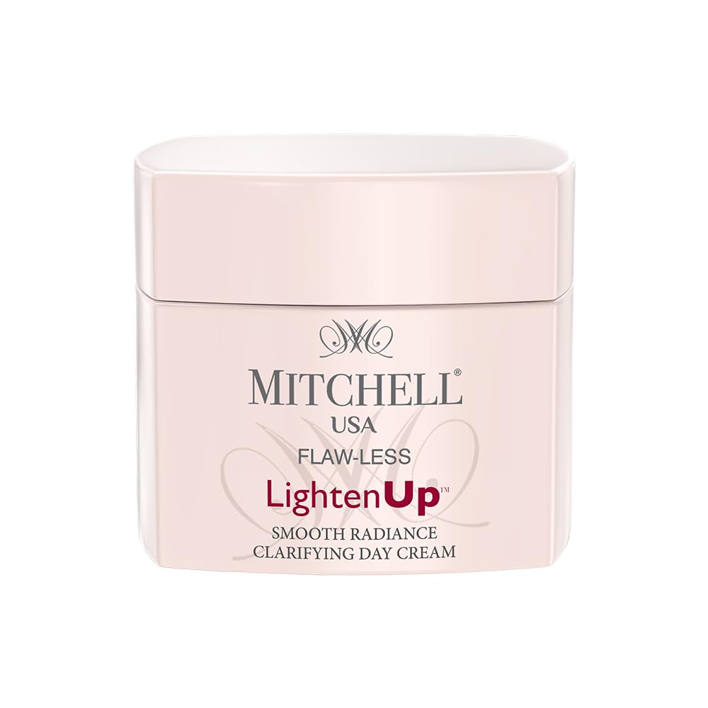 Mitchell USA Flawless Lighten Up Radiance Day Cream 50g | Moisturizer Cream | Peony, Alpha Arbutin, Niacinamide & Shea Butter | UVA/UVB Protection | Brightening