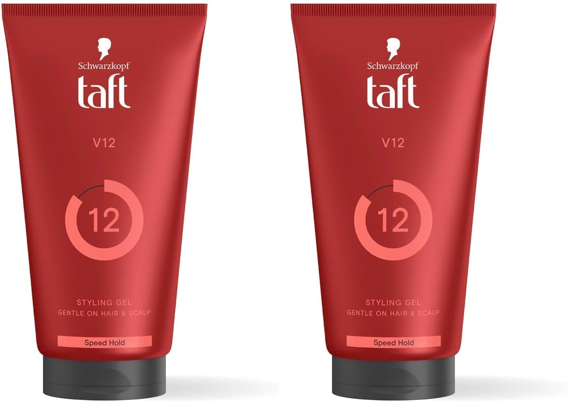 TAFT Schwarzkopf Power V12 Hair Gel, 12 Speed Hold With Fast Drying Formulation (Pack of 2)