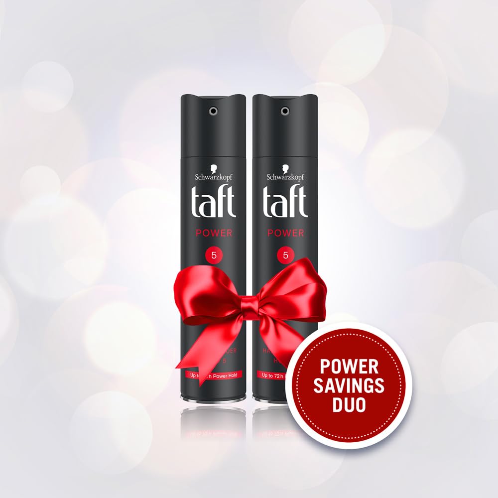 TAFT Schwarzkopf Power Hair Lacquer Mega Strong 5 Spray -250 Ml (Pack of 2)