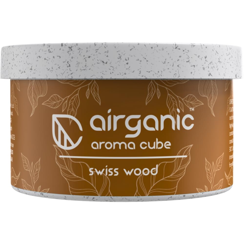 Airganic Aroma Cube -Swiss Wood fiber Air Freshener |Organic Leakproof Car Perfume- 40g -Refreshing fragrance for Home, Office and Car Interior -Freshen'up your