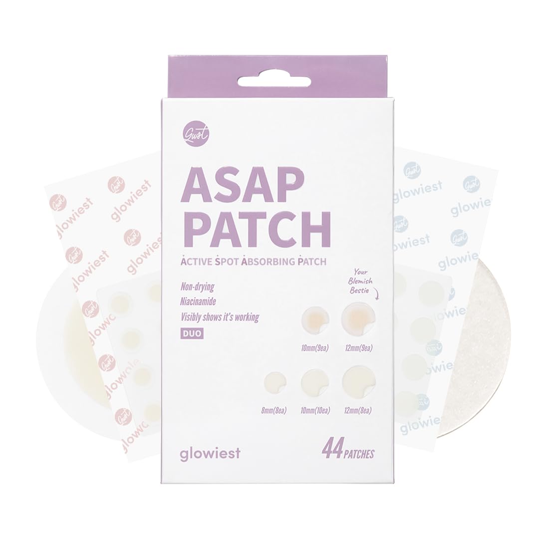 Glowiest ASAP Active Spot Alleviating Patch 44 Patches [DUO] | 8mm, 10mm, 12mm | Premium Hydrocolloid Dressing | Simple & Easy Active Treatment
