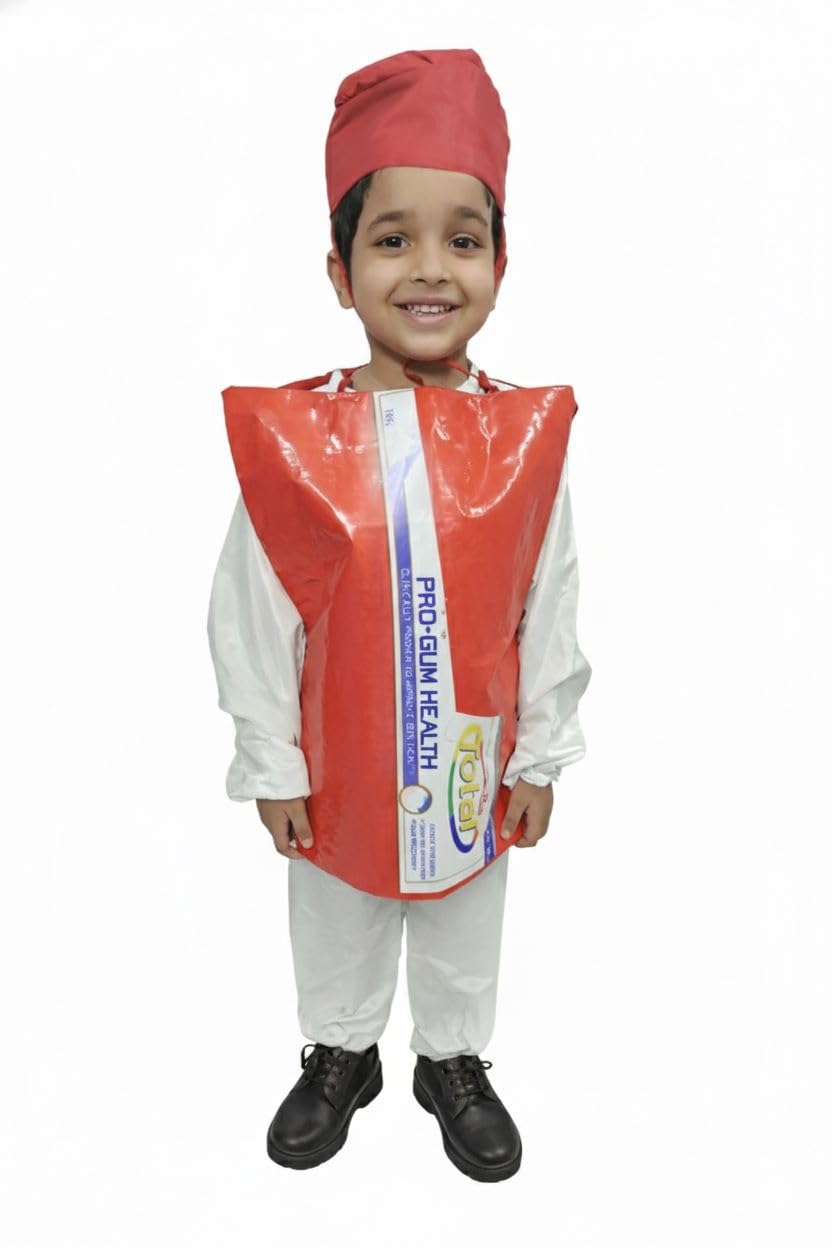 BookMyCostume Colgate Toothpaste Kids Fancy Dress Costume 6-7 Years Toothpaste 6-7 Years