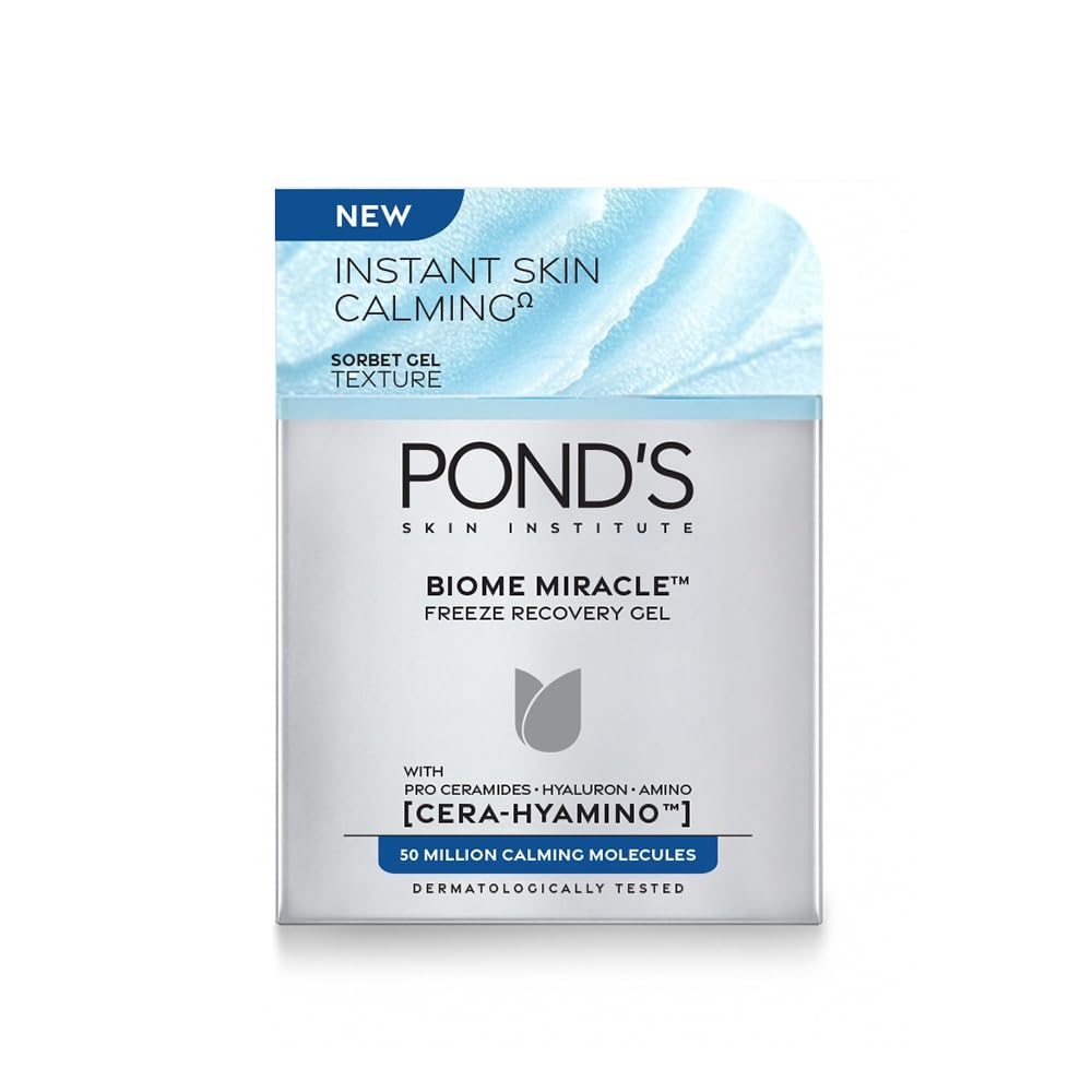 POND'S Biome Miracle, Freeze Recovery Gel, Skincare Gel, 50ml, with Cera-Hyamino Complex, and 50 Million Prebiotic Molecules, Promotes Rapid Skin Recovery, Cert