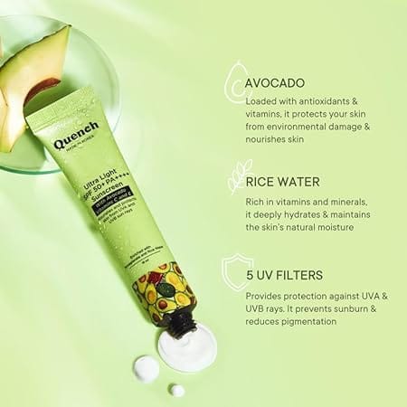 Quench - BOTANICS Vitamin E Ultra Light Spf 50+ Pa++++ Sunscreen For Women&Men (50ml)