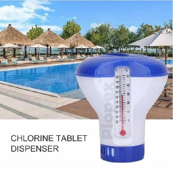 Swimming Pool Chemical Floating Chlorine Tablets Dispenser with Thermometer for Swimming Pools, Spas, Hot Tubs, Fish Ponds & Aquarium. (FBA)