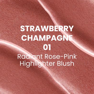 Typsy Beauty | Silk Cushion Liquid Blush Wand - Strawberry Champagne - 2-in-1 Highlighter Blush Hybrid | Cushion Tip Applicator | Lightweight Buildable Blush | Ultra-Pigmented | 12ml